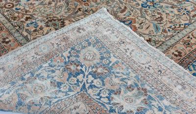 Antique Persian Khorassan Botanic Handmade Wool Rug