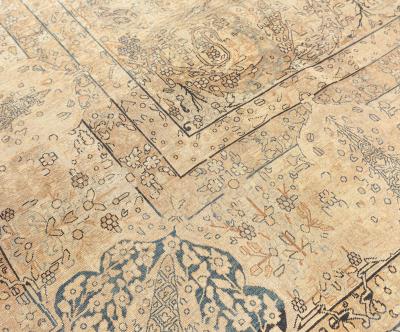 Antique Persian Kirman Animal Botanic Handmade Wool Rug