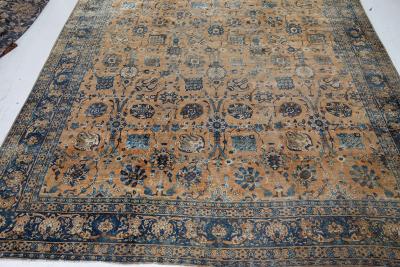 Antique Persian Kirman Botanic Handmade Wool Carpet