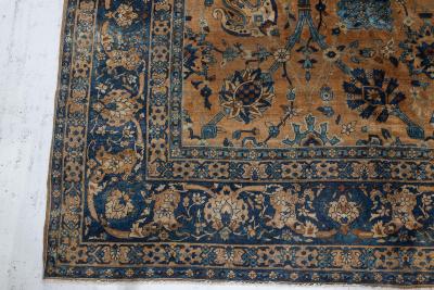 Antique Persian Kirman Botanic Handmade Wool Carpet