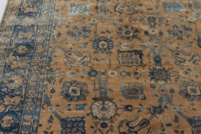Antique Persian Kirman Botanic Handmade Wool Carpet