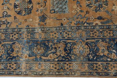 Antique Persian Kirman Botanic Handmade Wool Carpet