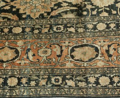 Antique Persian Kirman Botanic Handmade Wool Carpet