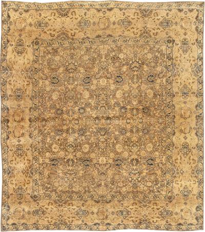 Antique Persian Kirman Botanic Handmade Wool Rug