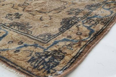 Antique Persian Kirman Botanic Handmade Wool Rug