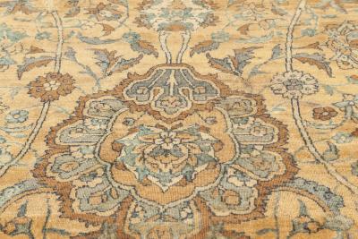 Antique Persian Kirman Botanic Handmade Wool Rug