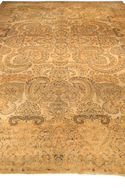 Antique Persian Kirman Camel Handmade Wool Rug