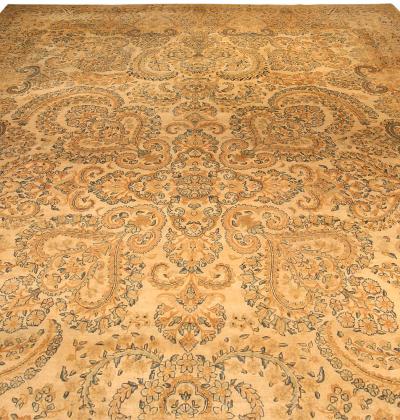 Antique Persian Kirman Camel Handmade Wool Rug