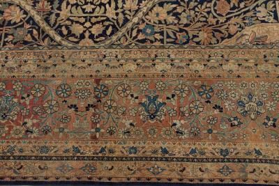 Antique Persian Kirman Handmade Wool Carpet