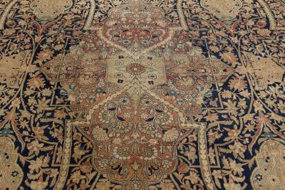 Antique Persian Kirman Handmade Wool Carpet