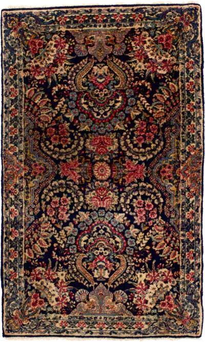 Antique Persian Lavar Kerman 1 of pair Rug 3 0 x 5 0 