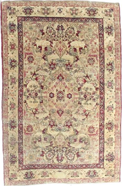 Antique Persian Lavar Kerman Rug 4 2 x 6 6 