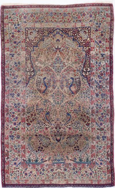 Antique Persian Lavar Kerman Rug 4 5 x 6 10 