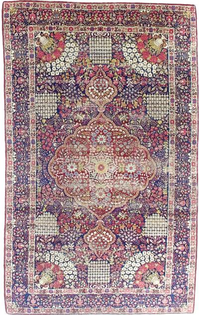 Antique Persian Lavar Kerman Rug 4 6 x 7 5 