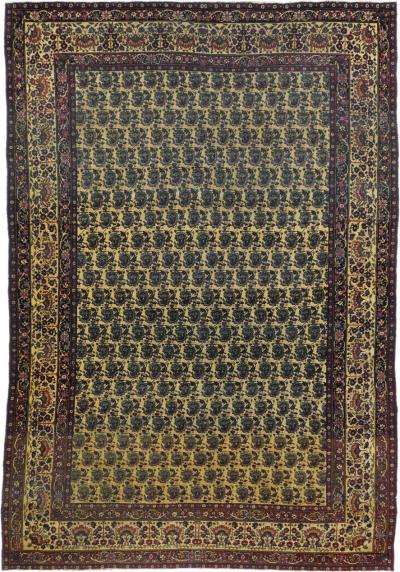 Antique Persian Lavar Kerman Rug 42 x 64