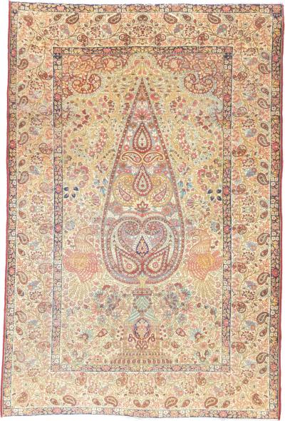 Antique Persian Lavar Kerman Rug 48 x 70 
