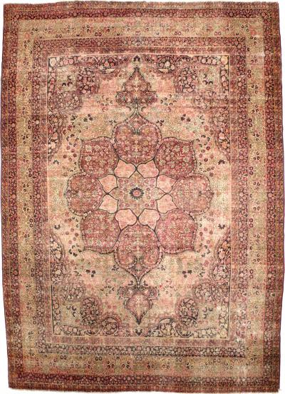 Antique Persian Lavar Kerman Rug 9 0 x 13 3 