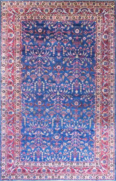 Antique Persian Laver Kerman Carpet Amazing Color