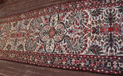 Antique Persian Lilihan Sarouk Runner Ivory Color 28 x 98 