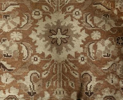 Antique Persian Malayer Brown Handwoven Wool Rug