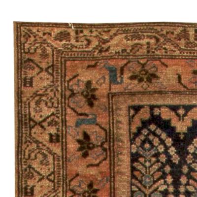 Antique Persian Malayer Orange Handwoven Wool Rug