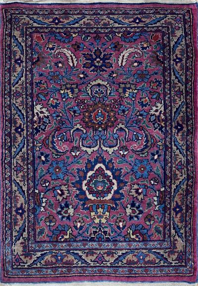 Antique Persian Mashhad Amogli Rug Rare