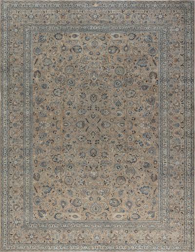 Antique Persian Meshad Botanic Handmade Wool Carpet