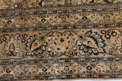 Antique Persian Meshad Botanic Handmade Wool Rug