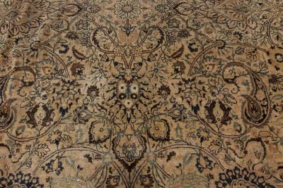 Antique Persian Meshad Botanic Handmade Wool Rug