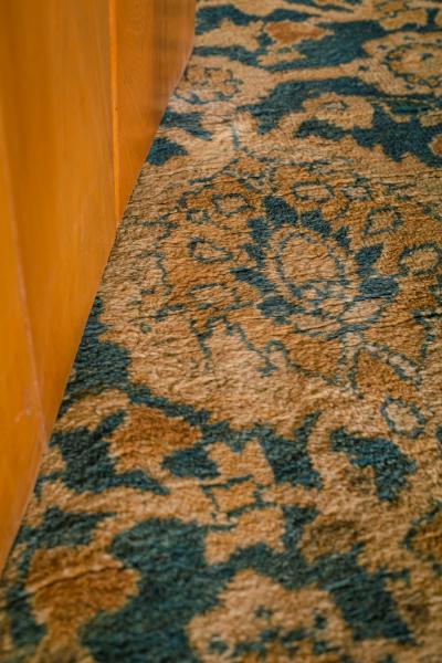 Antique Persian Meshad Botanic Handmade Wool Rug