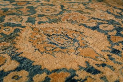 Antique Persian Meshad Botanic Handmade Wool Rug