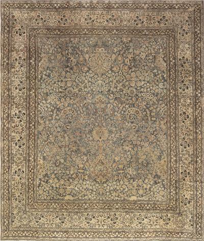 Antique Persian Meshad Handmade Wool Rug