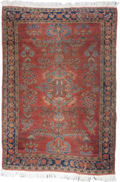 Antique Persian Mohajeran Sarouk Rug 3 3 x 4 8 