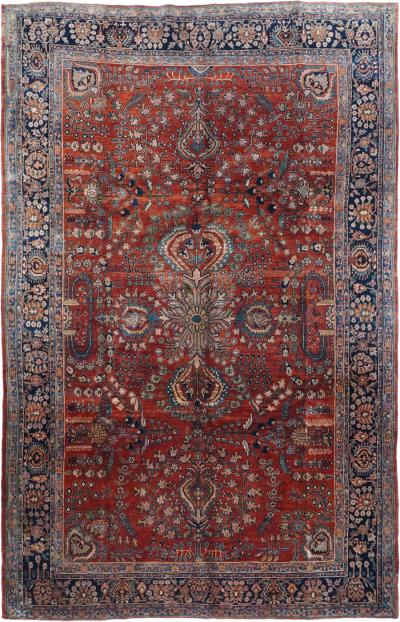 Antique Persian Mohajeran Sarouk Rug 71 x 111 