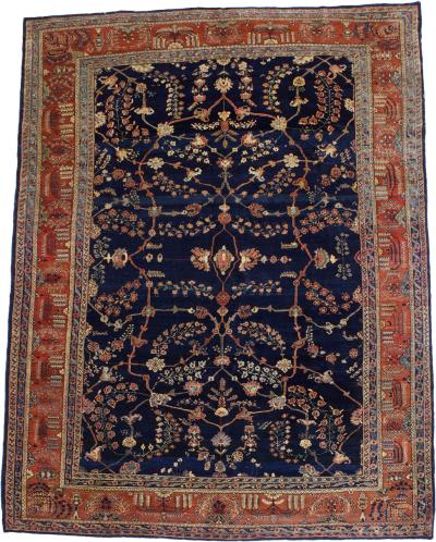 Antique Persian Mohajeran Sarouk Rug 8 10 x 11 6 