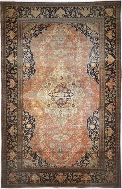 Antique Persian Mohtasham Kashan Rug 105 x 161 
