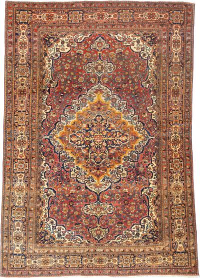 Antique Persian Mohtasham Kashan Rug 46 x 66