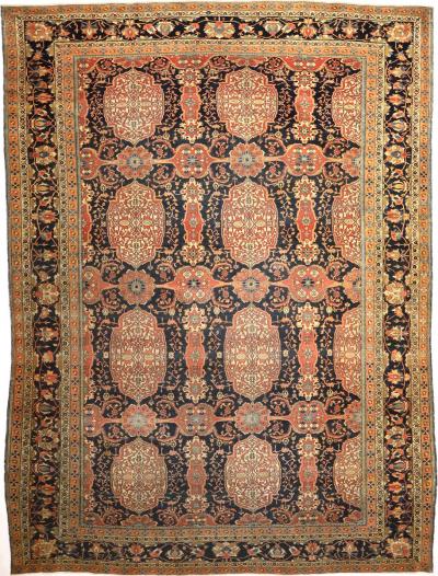 Antique Persian Mohtasham Kashan Rug 7 3 x 9 11 
