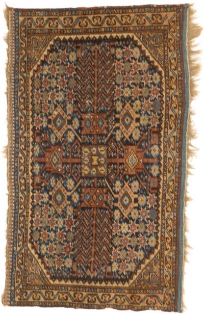 Antique Persian Qashqai Rug 19 x 29