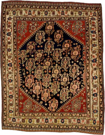 Antique Persian Qashqai Rug 4 8 x 6 0 