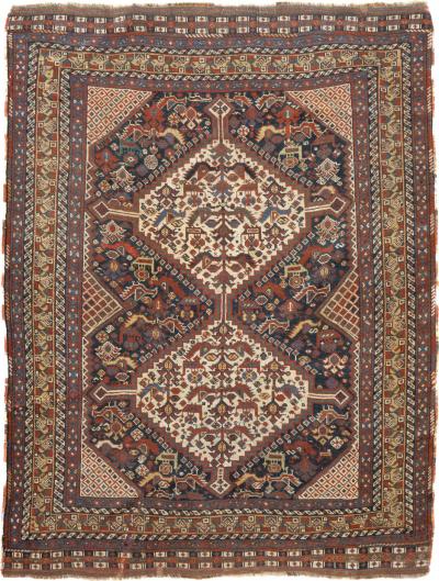 Antique Persian Qashqai Rug 4 9 x 6 4 