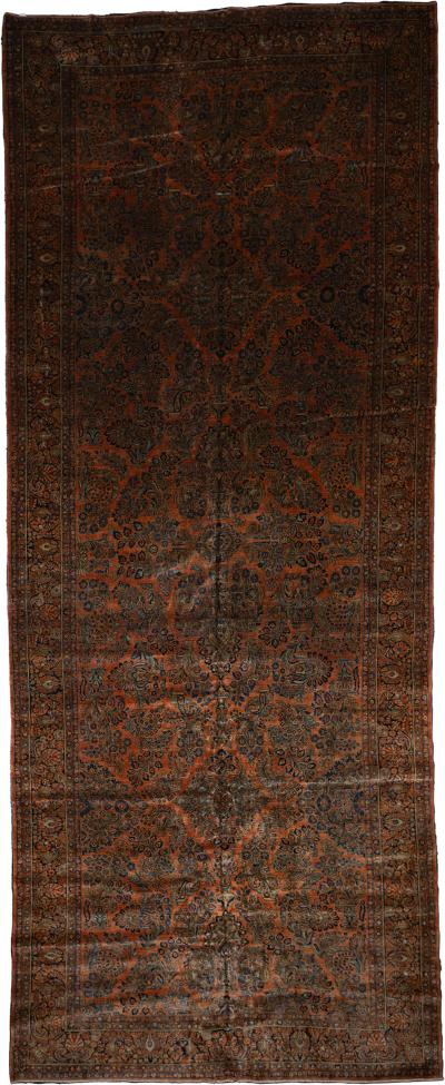 Antique Persian Sarouk Rug 9 3 x 23 2 