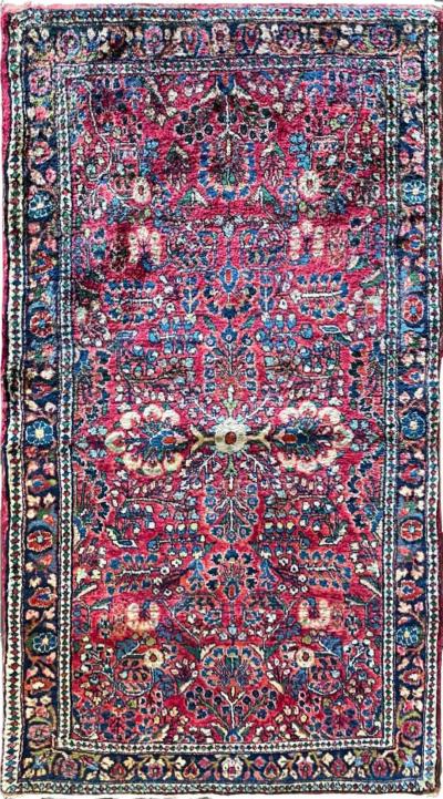 Antique Persian Sarouk Rug c 1920 26 x 410 