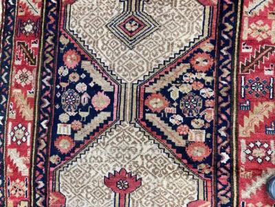 Antique Persian Serab Serapi Runner Camel Color c 1880