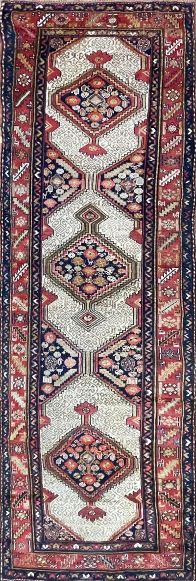Antique Persian Serab Serapi Runner Camel Color c 1880
