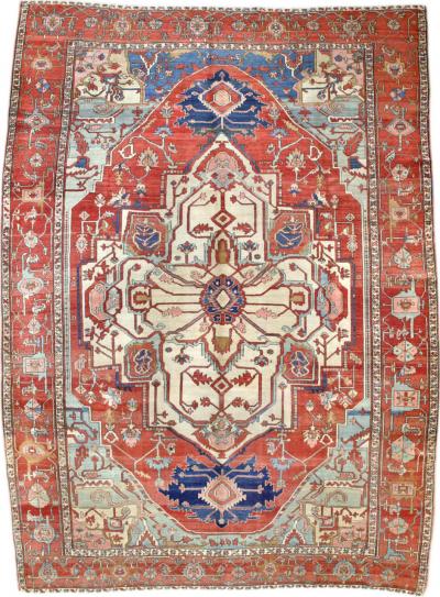 Antique Persian Serapi Rug 9 11 x 13 4 