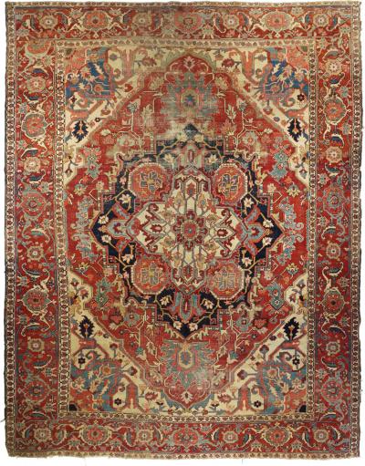 Antique Persian Serapi Rug 9 7 x 12 4 