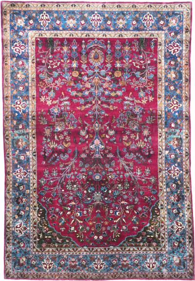 Antique Persian Silk Kashan Rug 4 5 x 6 6 