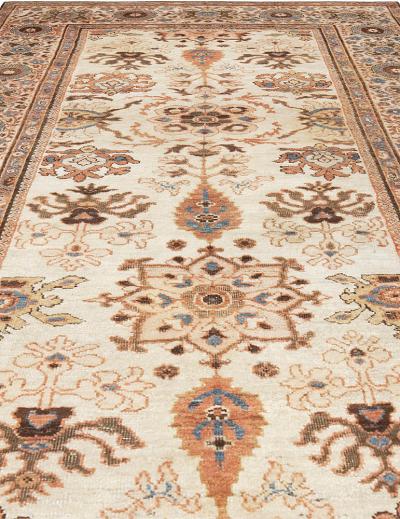 Antique Persian Sultanabad Beige Bold Handmade Wool Rug