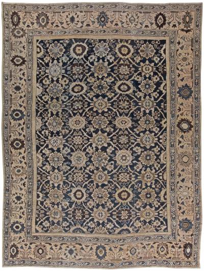 Antique Persian Sultanabad Botanic Hand Knotted Wool Rug